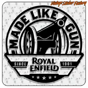 ROYAL ENFIELD - MADE LIKE A GUN STICKER. BUY VINYL STICKERS.