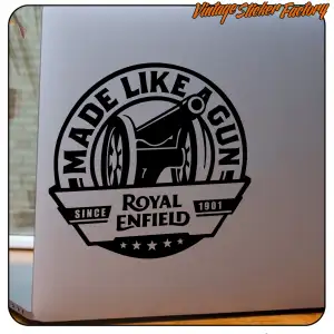 ROYAL ENFIELD - MADE LIKE A GUN STICKER. BUY VINYL STICKERS.