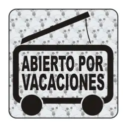 Pegatina ABIERTO POR VACACIONES. Pegatinas para Camper y Autocaravana 2