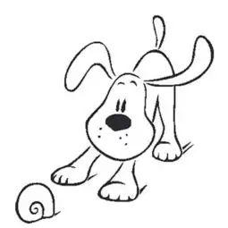 Sticker perro caracol