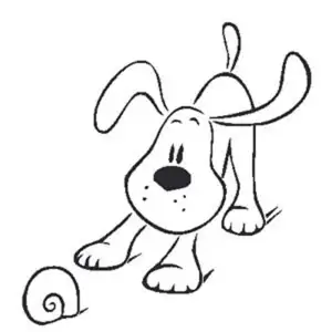 Sticker perro caracol