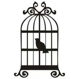 Autocollant pajaro enjaulado old school tattoo