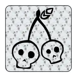 Sticker cherry skull 2