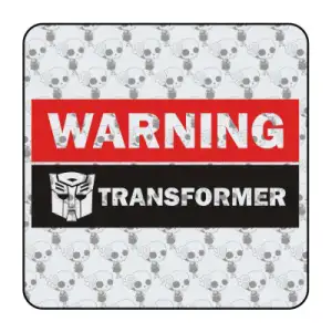 WARNING TRANSFORMER Aufkleber