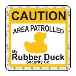 Sticker precaucion pato de goma 2