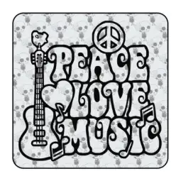 Sticker peace love music 2