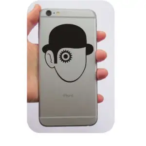 Pegatina NARANJA MECANICA. Pegatinas freaks, pegatinas frikis.