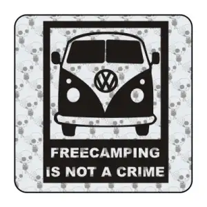Pegatina FREECAMPING T1. Pegatinas para Camper y Autocaravana