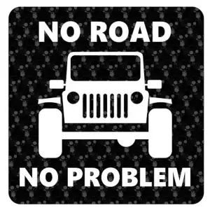 Autocollant No Road No Problem - Jeep