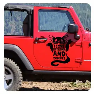 Autocollant Love Kittens and Zombies