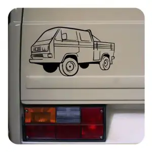 Pegatina VW T3 Doka. Vinilo de alta calidad, soporta perfectamente la intemperie, apto incluso para náutica. Pégala donde quiera