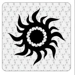 Pegatina SOL TRIBAL. Vinilo de alta calidad, soporta perfectamente la intemperie, apto incluso para náutica. Pégala donde quiera